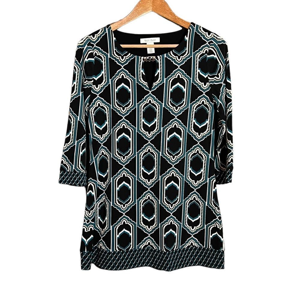 White House black market patterned tunic top. Size small